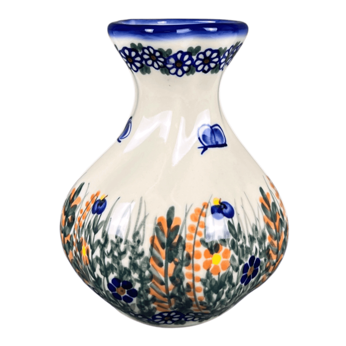 Vase, Scalloped, 6", WR (WR30Z) in "Butterfly Delight" by W.R. Ceramika | WR30Z-PP2