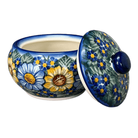 Polish Pottery Round Covered Container (Bed of Blossoms) | WR31I-KG2 Additional Image at PolishPotteryOutlet.com