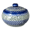 Polish Pottery Round Covered Container (Greek Columns) | WR31I-NP20 at PolishPotteryOutlet.com