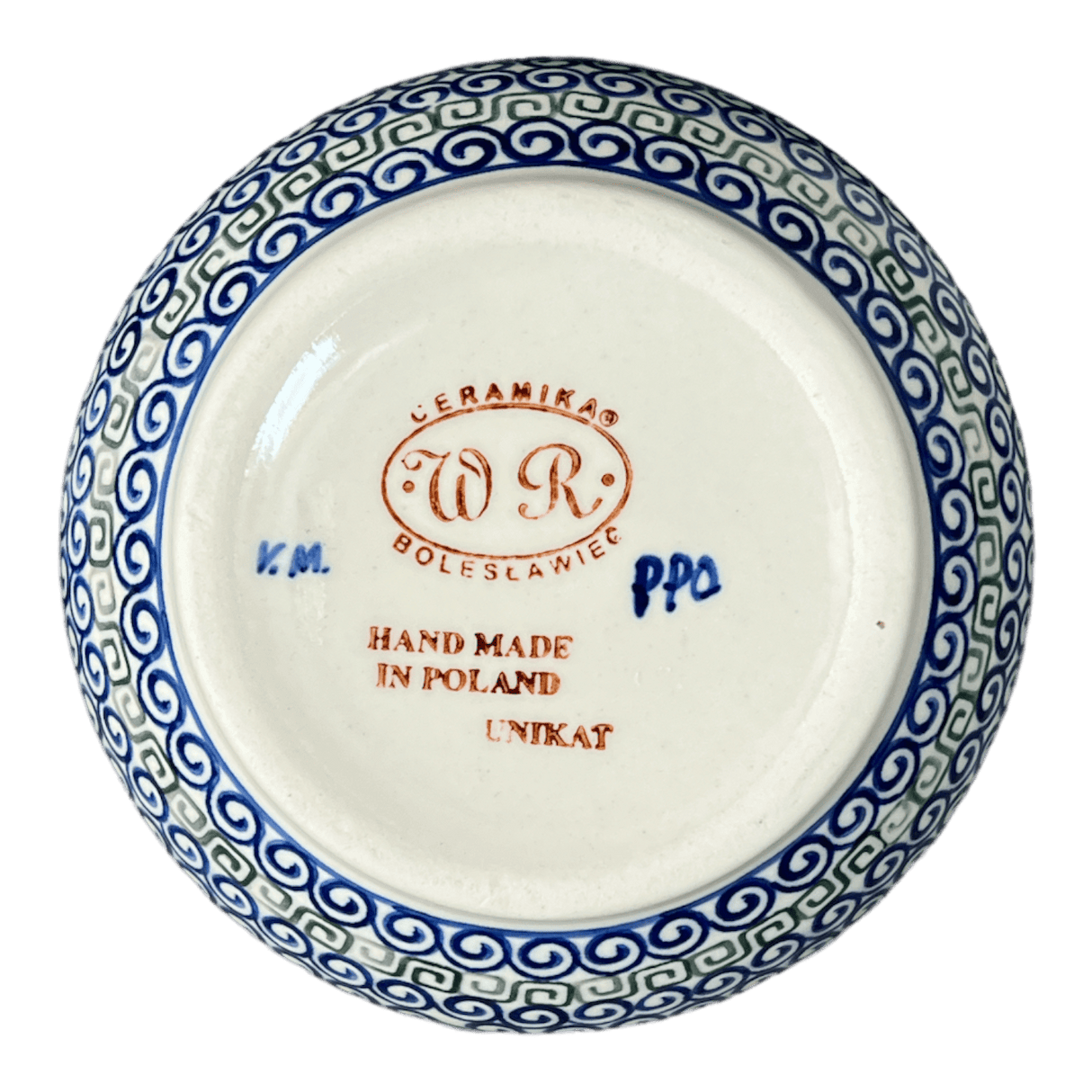 Container, Round, Covered, 5" x 4", WR (WR31I) in "Greek Columns" by W.R. Ceramika | WR31I-NP20