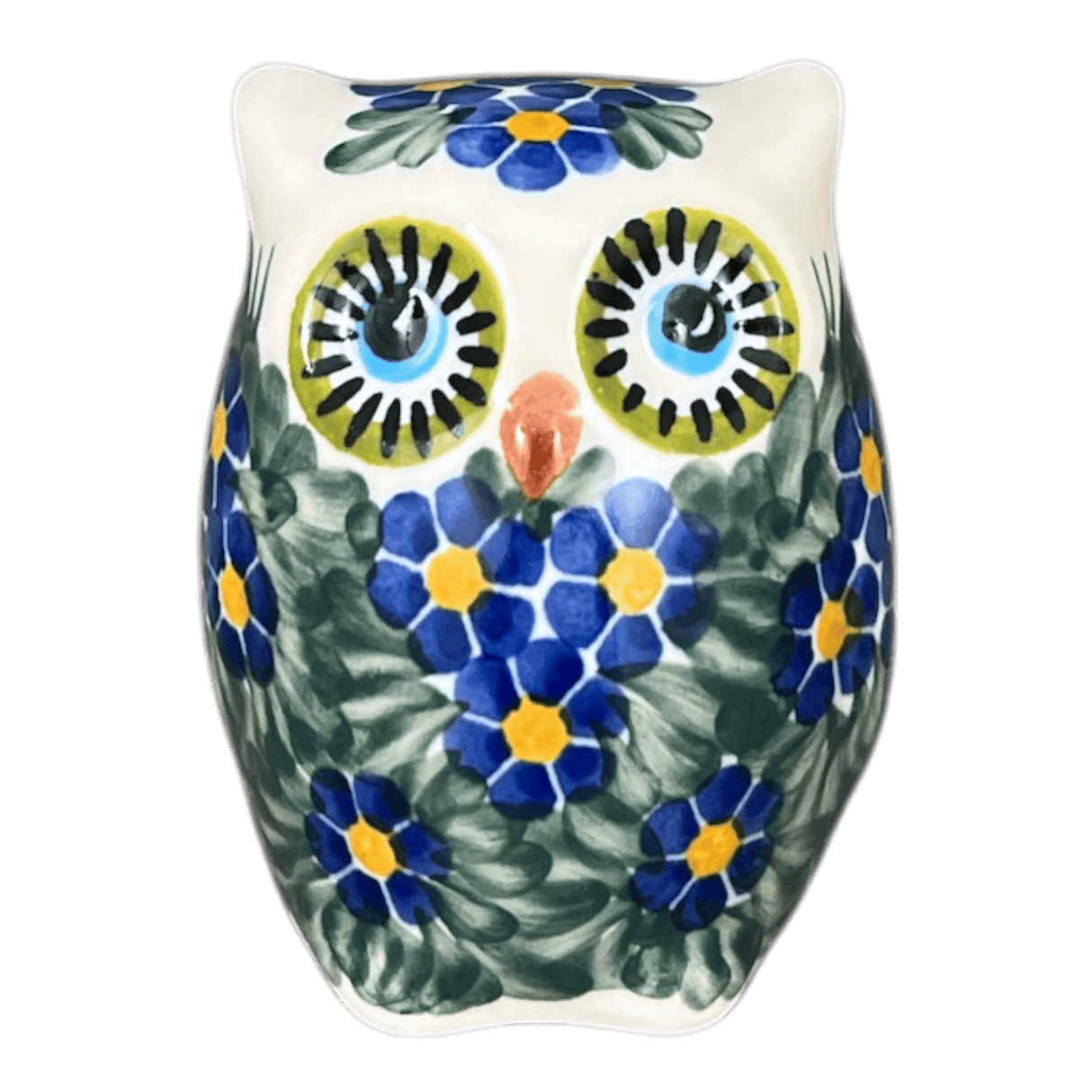 Figurine, Owl, 3" Small, WR (WR40J) in "Bed of Blossoms" by W.R. Ceramika | WR40J-KG2