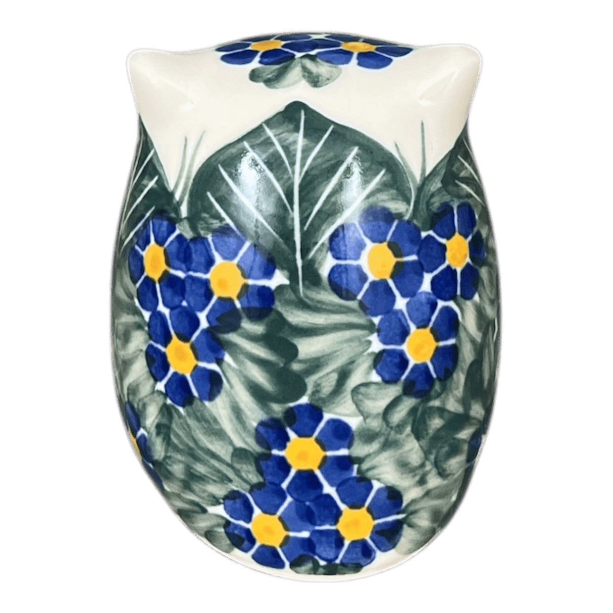 Figurine, Owl, 3" Small, WR (WR40J) in "Bed of Blossoms" by W.R. Ceramika | WR40J-KG2