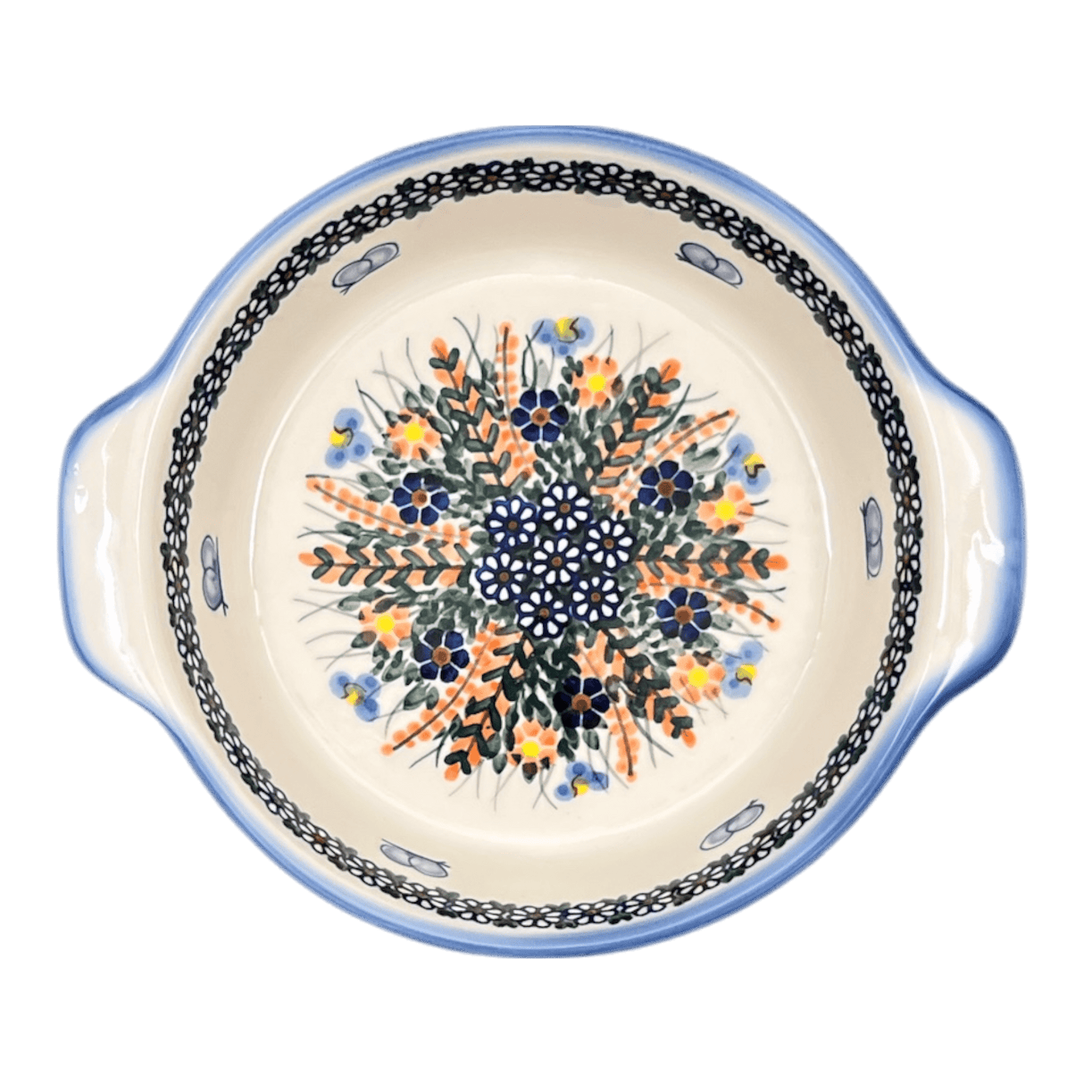 Baker, Round, 8", WR (WR43F) in "Butterfly Delight" by W.R. Ceramika | WR43F-PP2