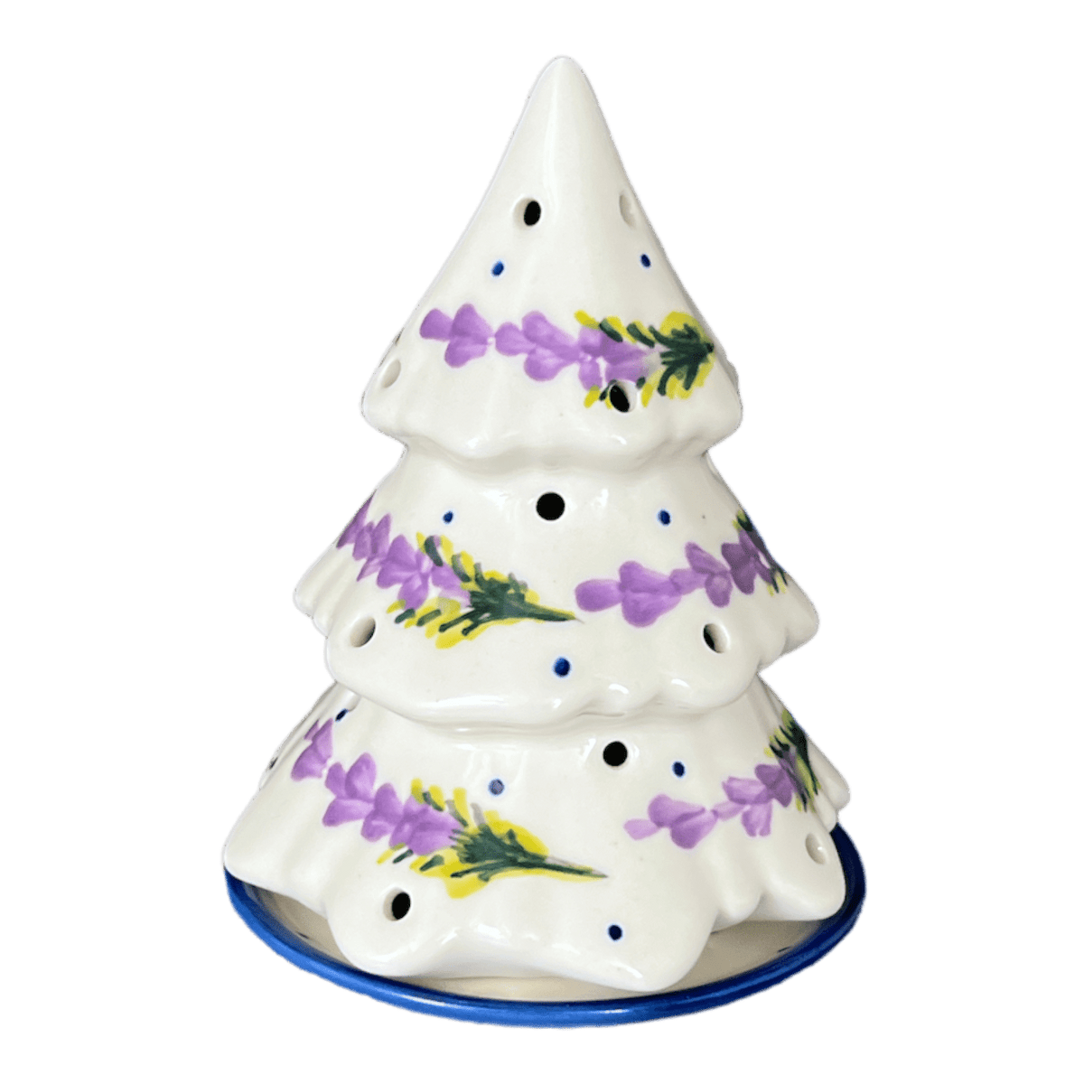 Luminary, Christmas Tree, 5", WR (WR44A) in "Lavender Fields" by W.R. Ceramika | WR44A-BW4