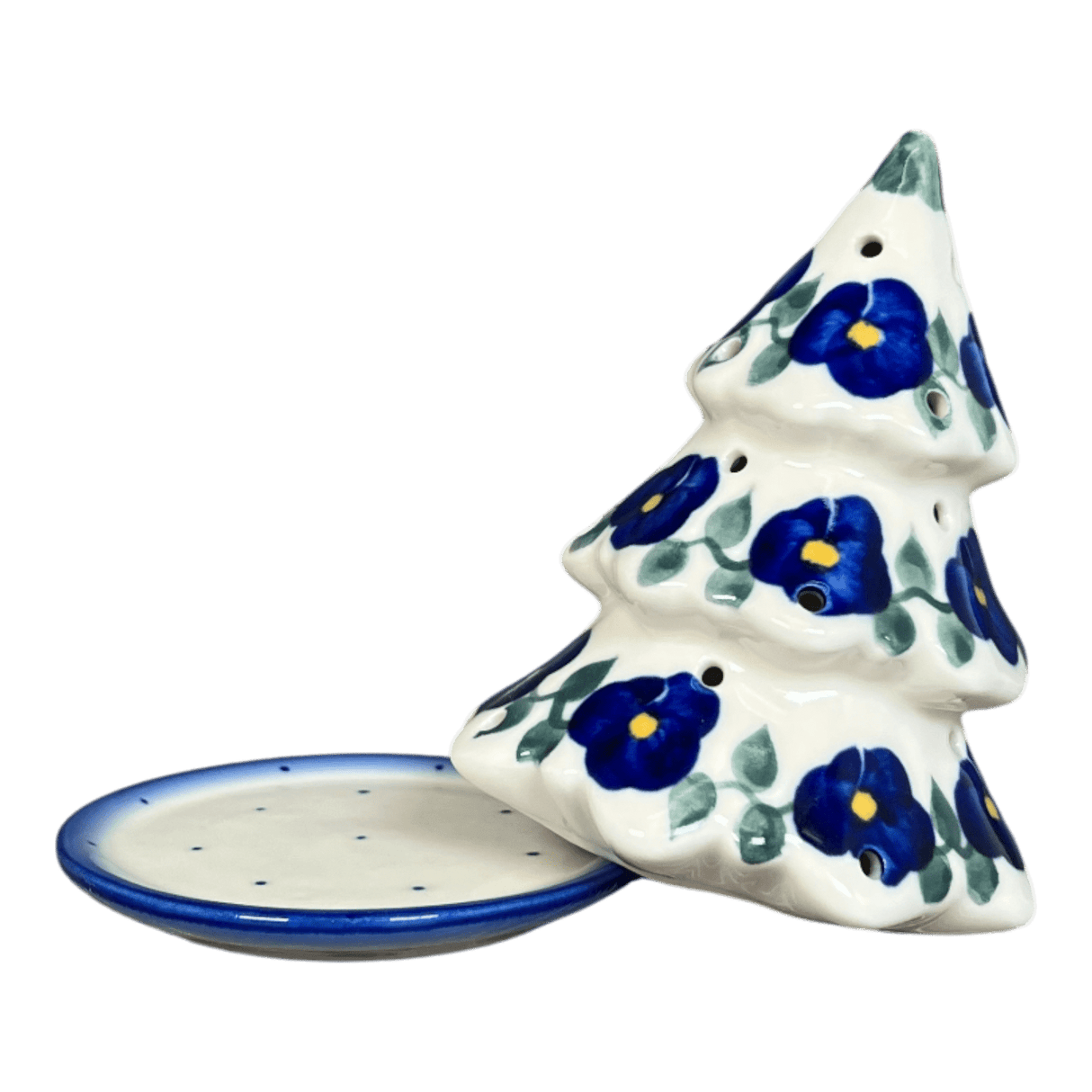 Luminary, Christmas Tree, 5", WR (WR44A) in "Pansy Storm" by W.R. Ceramika | WR44A-EZ3