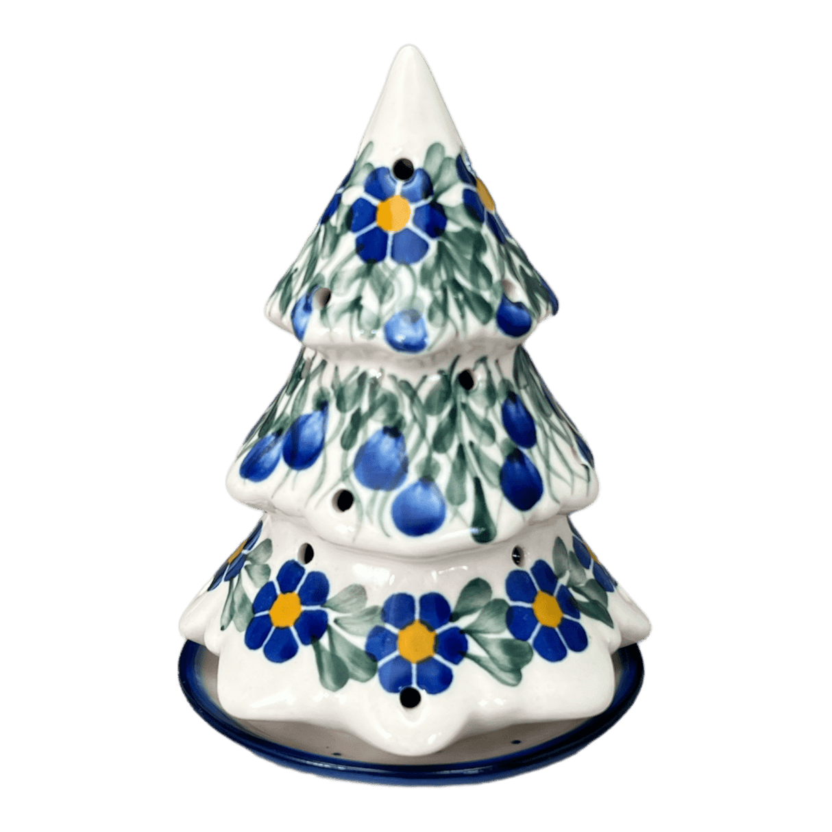 Luminary, Christmas Tree, 5", WR (WR44A) in "Modern Blue Cascade" by W.R. Ceramika | WR44A-GP1