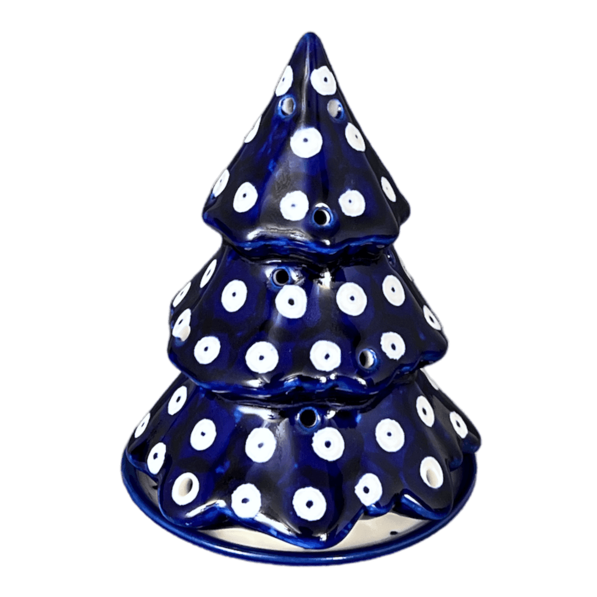 Luminary, Christmas Tree, 5", WR (WR44A) in "Dot to Dot" by W.R. Ceramika | WR44A-SM2
