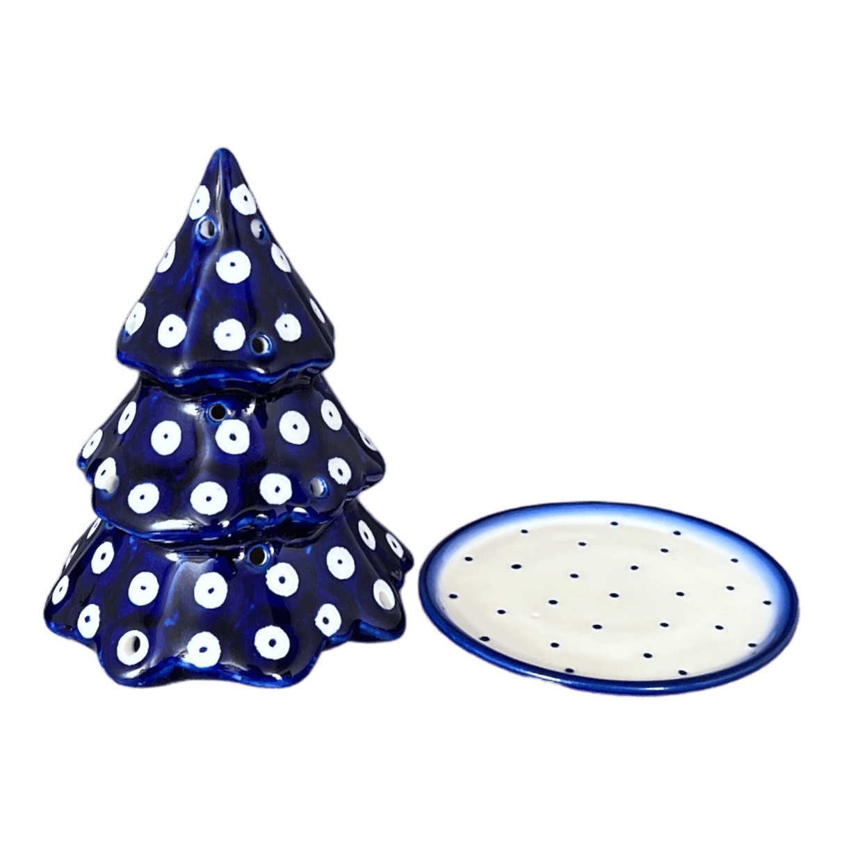 Luminary, Christmas Tree, 5", WR (WR44A) in "Dot to Dot" by W.R. Ceramika | WR44A-SM2