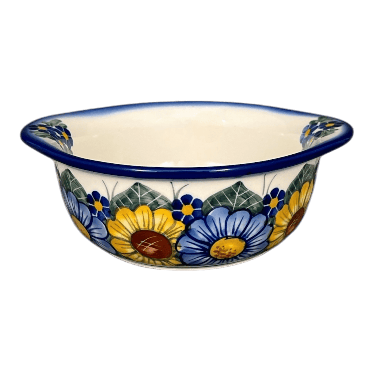 Bowl, Round, Soup, 7.25" x 6.25", WR (WR51B) in "Bed of Blossoms" by W.R. Ceramika | WR51B-KG2