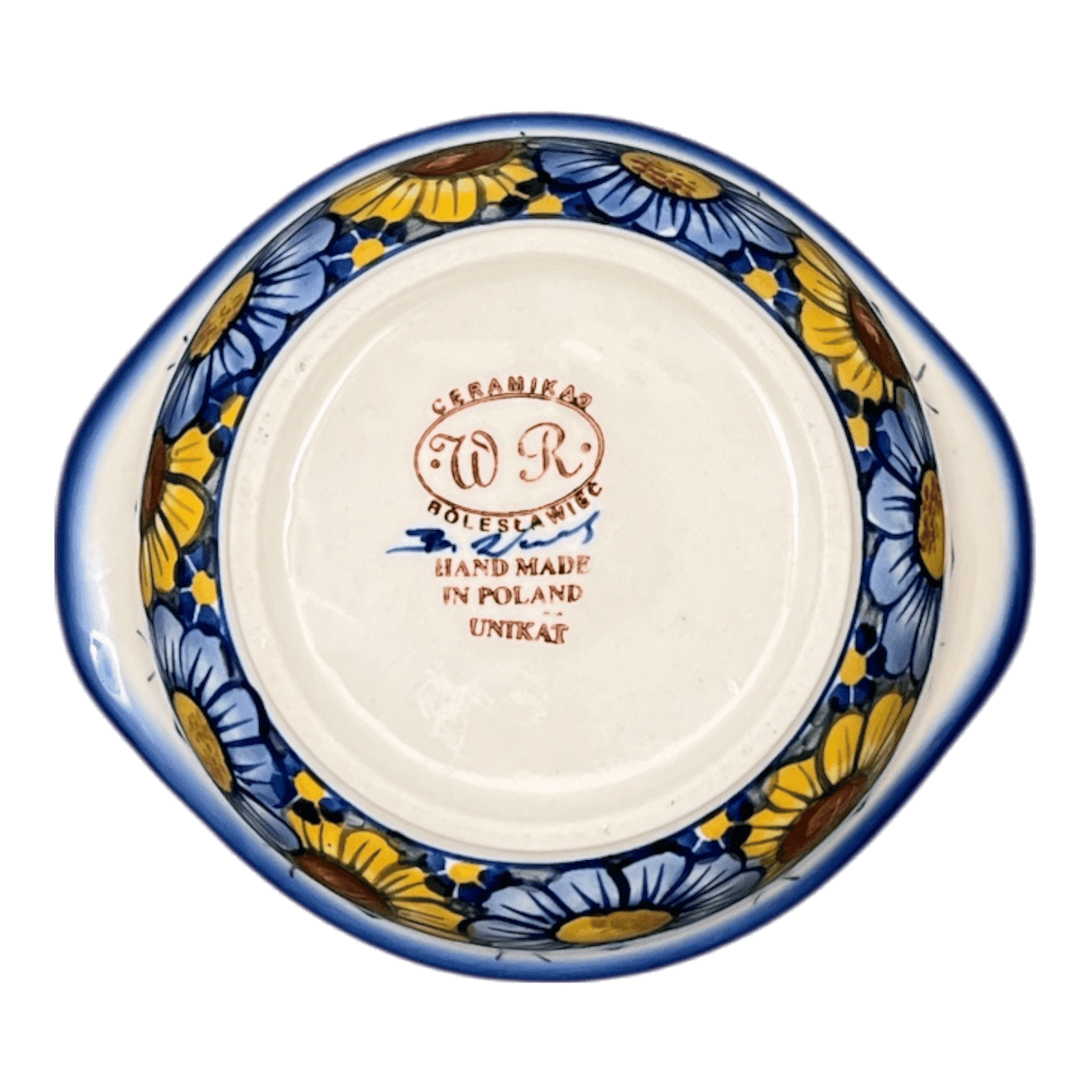 Bowl, Round, Soup, 7.25" x 6.25", WR (WR51B) in "Bed of Blossoms" by W.R. Ceramika | WR51B-KG2