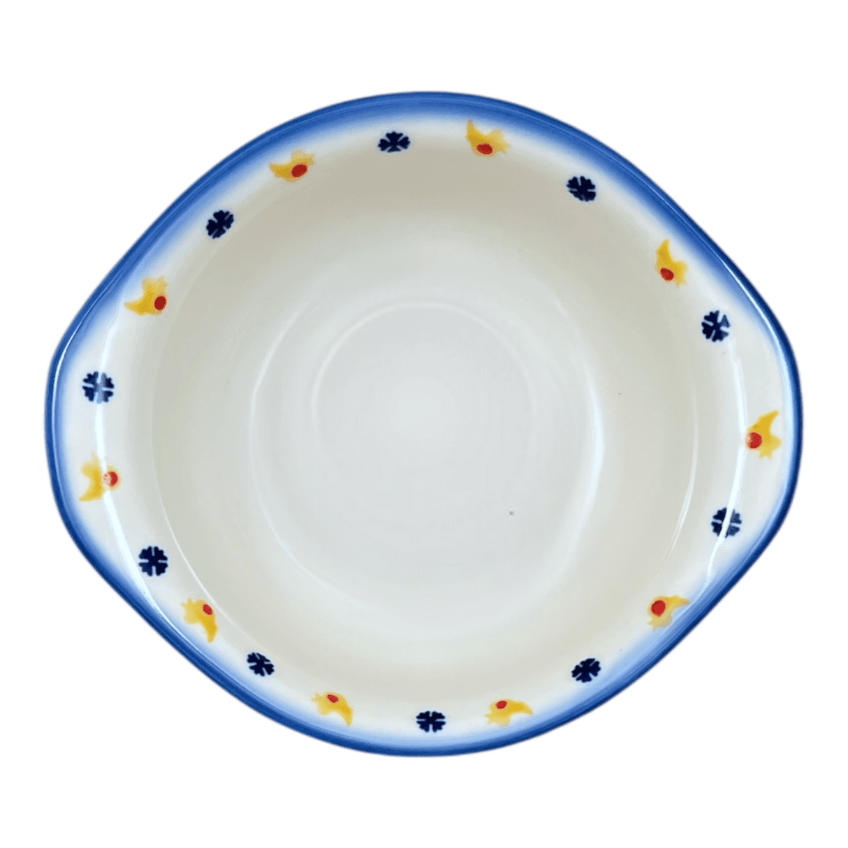 Bowl, Round, Soup, 7.25" x 6.25", WR (WR51B) in "Bows in Snow" by W.R. Ceramika | WR51B-WR15