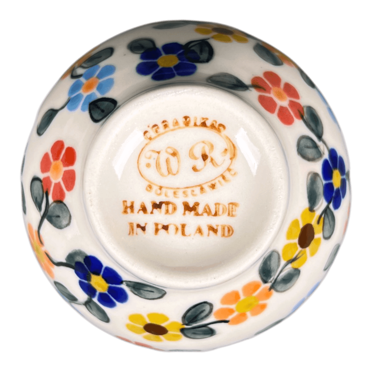Bowl, Round, Dipping, 3.75", WR (WR51C) in "Rainbow Shower" by W.R. Ceramika | WR51C-NP18