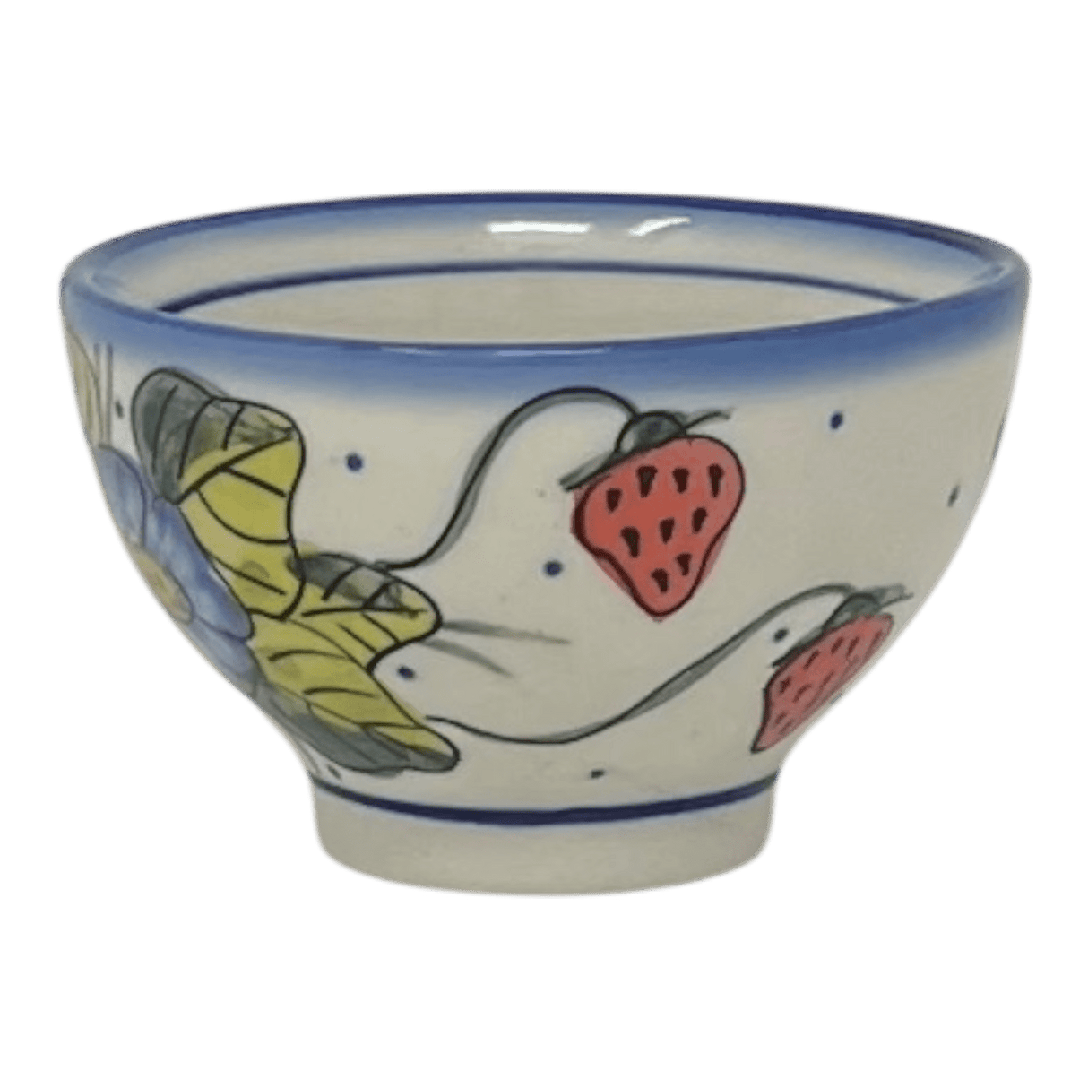 Bowl, Round, Dipping, 3.75", WR (WR51C) in "Strawberries & Blossoms" by W.R. Ceramika | WR51C-WR2