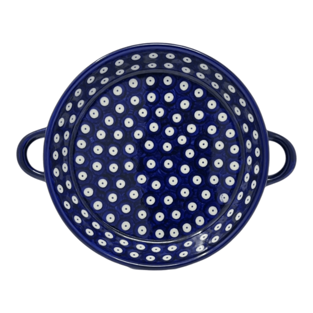Individual Casserole, Round Dish Handles, 7.75", WR (WR52A) in "Dot to Dot" by W.R. Ceramika | WR52A-SM2