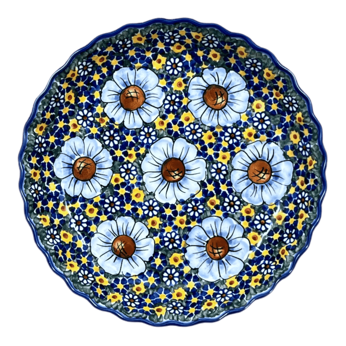 Pan, Tart, 9.8", WR (WR52D) in "Chamomile" by W.R. Ceramika | WR52D-RC4
