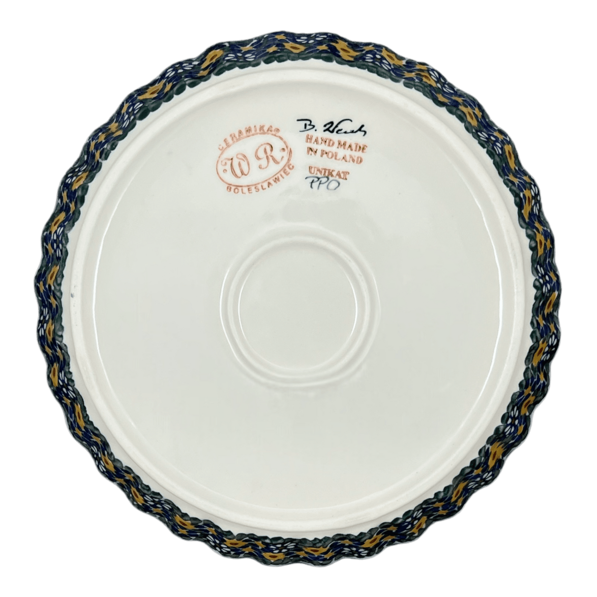 Pan, Tart, 9.8", WR (WR52D) in "Chamomile" by W.R. Ceramika | WR52D-RC4