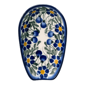 Polish Pottery 3.5" x 5" Spoon Rest (Modern Blue Cascade) | WR55D-GP1 Additional Image at PolishPotteryOutlet.com