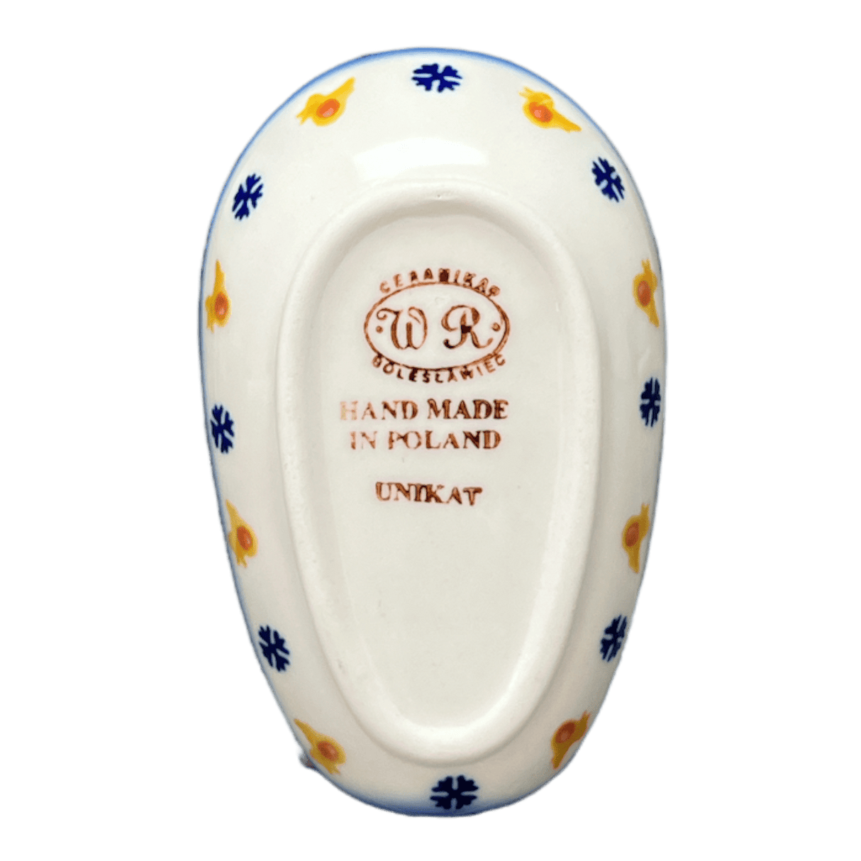 Spoon Rest, 3.5" x 5", WR (WR55D) in "Bows in Snow" by W.R. Ceramika | WR55D-WR15
