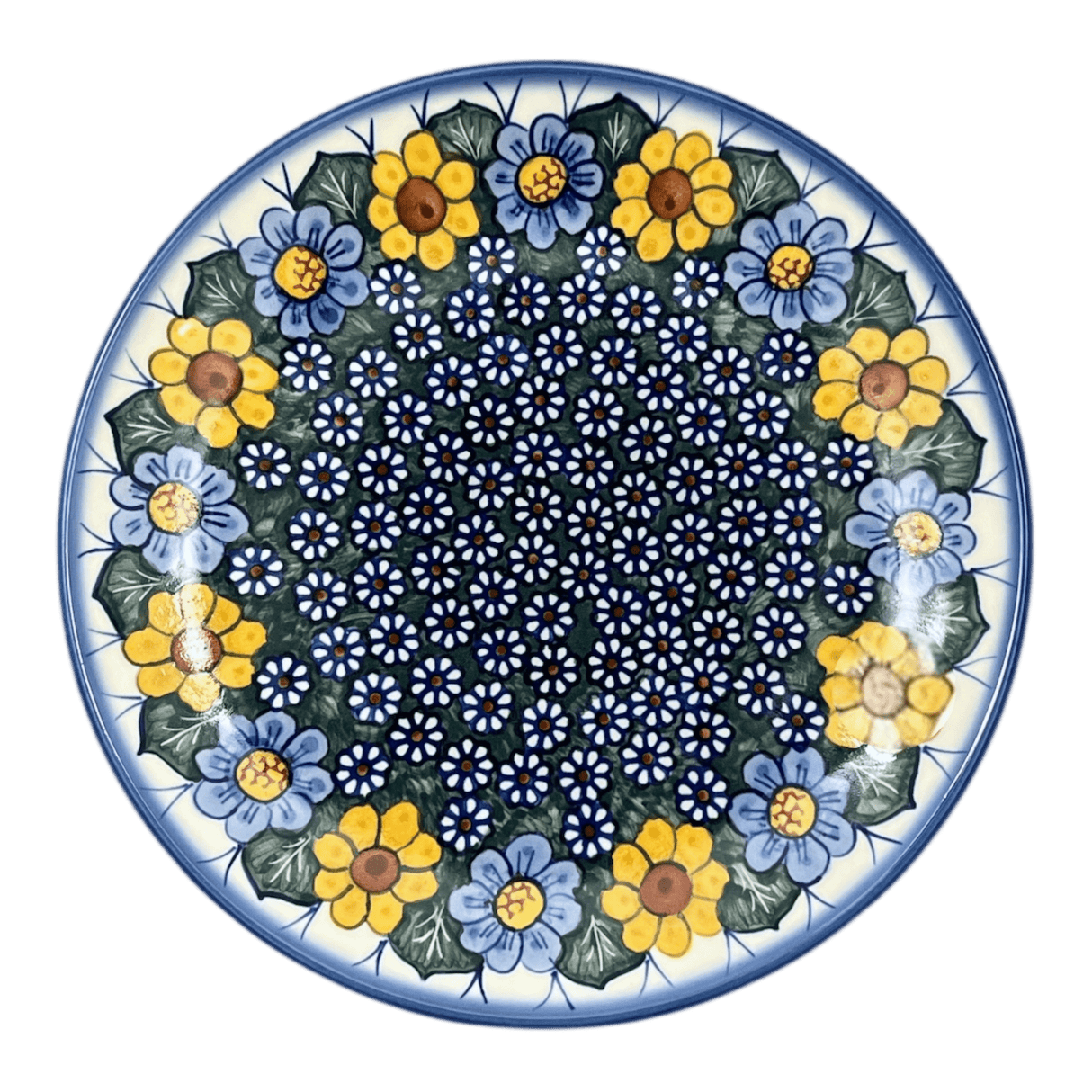 Plate, Round, Dinner, 10.25" Plate, WR (WR5C) in "Daisy Meadow" by W.R. Ceramika | WR5C-BK2