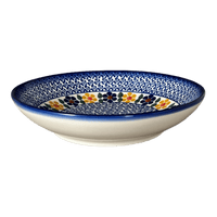 A picture of a Polish Pottery W.R. Pasta Bowl (Floral Border) | WR5E-WR16 as shown at PolishPotteryOutlet.com/products/pasta-bowl-floral-border-wr5e-wr16