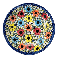 A picture of a Polish Pottery W.R. Pasta Bowl (Bold Rainbow) | WR5E-WR55 as shown at PolishPotteryOutlet.com/products/pasta-bowl-bold-rainbow-wr5e-wr55