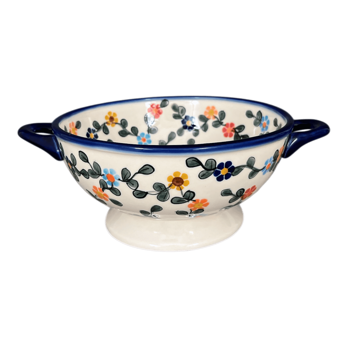 Bowl, Round, Colander/Berry, 7.75", WR (WR62A) in "Rainbow Shower" by W.R. Ceramika | WR62A-NP18