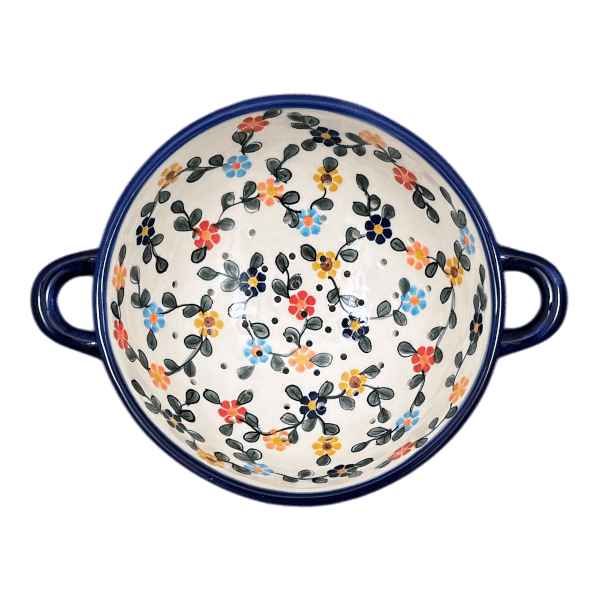 Bowl, Round, Colander/Berry, 7.75", WR (WR62A) in "Rainbow Shower" by W.R. Ceramika | WR62A-NP18