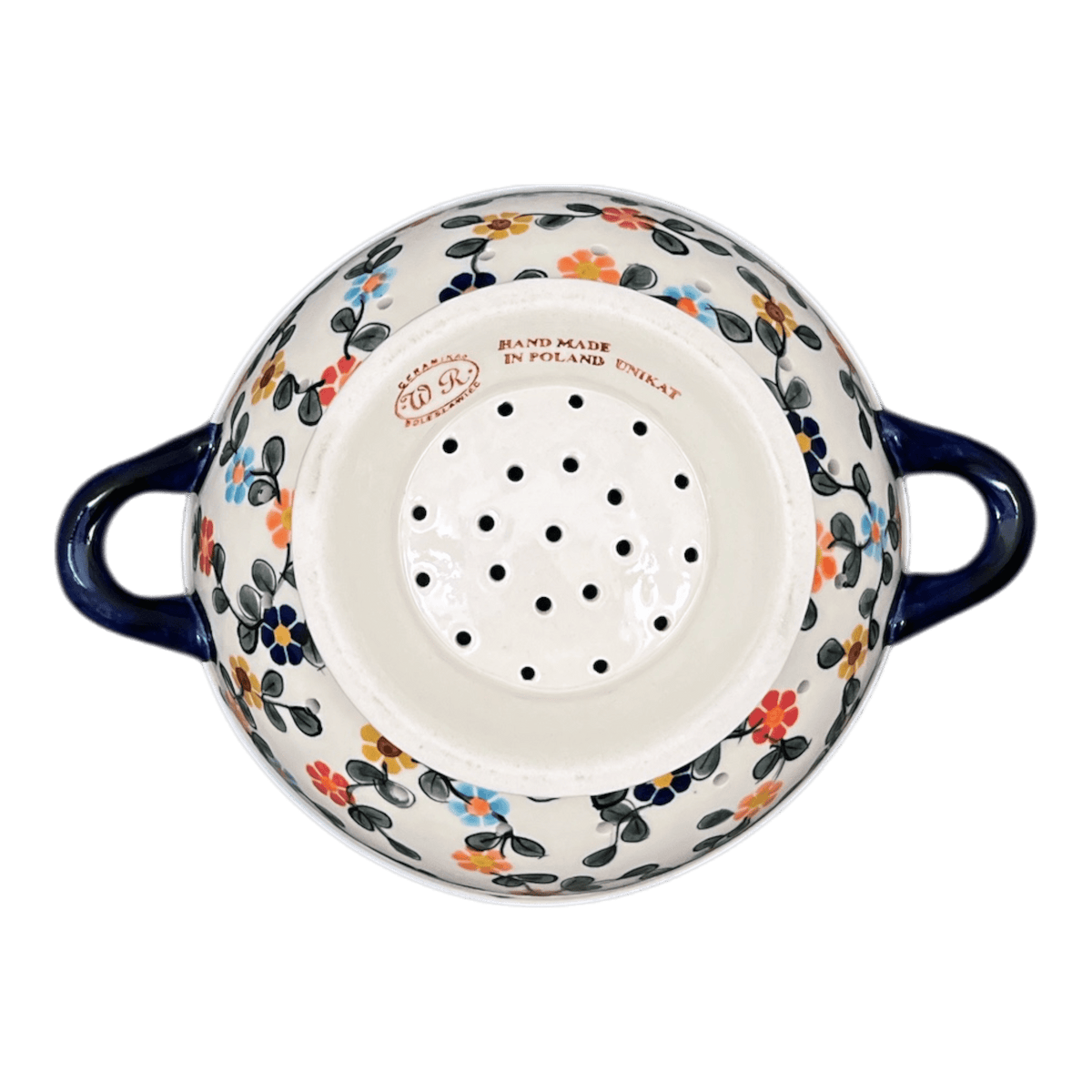 Bowl, Round, Colander/Berry, 7.75", WR (WR62A) in "Rainbow Shower" by W.R. Ceramika | WR62A-NP18