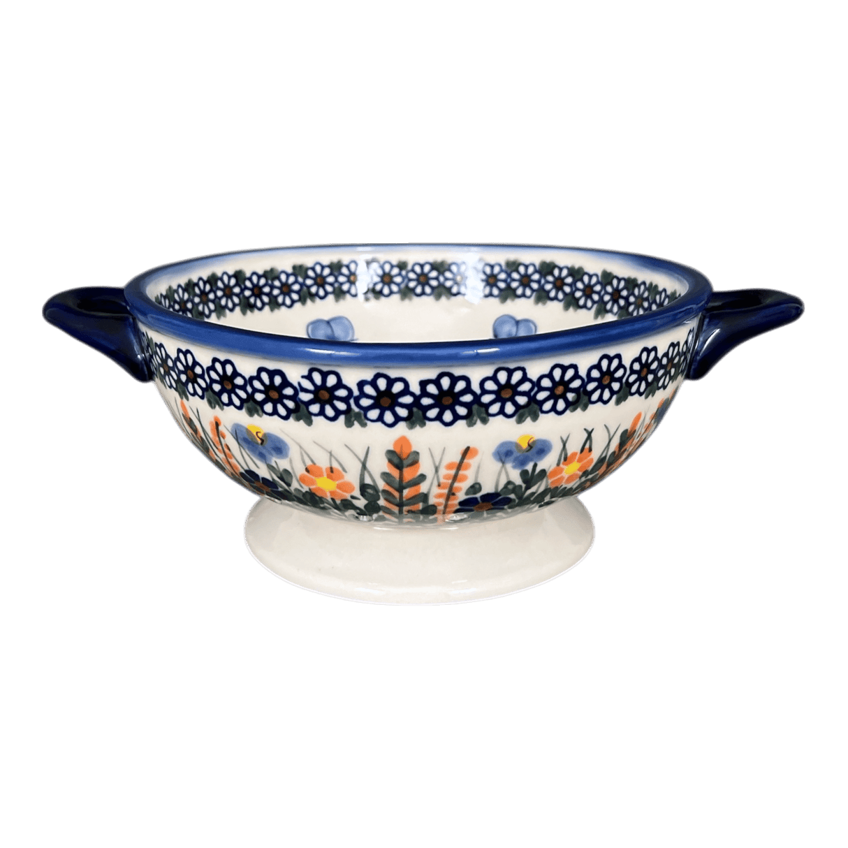 Bowl, Round, Colander/Berry, 7.75", WR (WR62A) in "Butterfly Delight" by W.R. Ceramika | WR62A-PP2