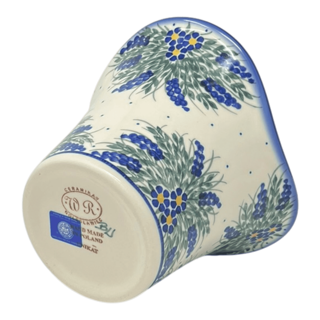 Vase, Garden, 5.5", WR (WR66A) in "Delphinium Spray" by W.R. Ceramika | WR66A-BW3