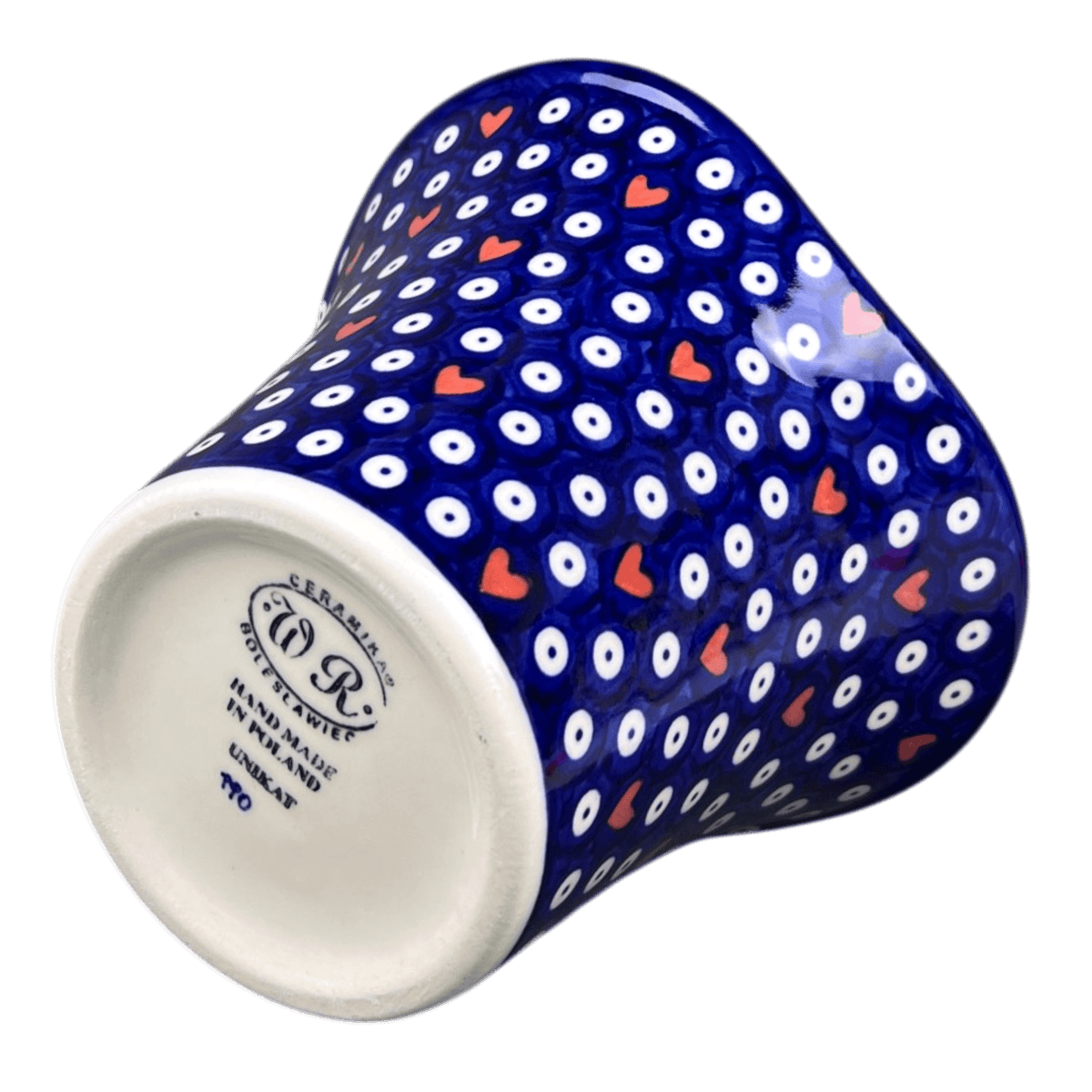 Vase, Garden, 5.5", WR (WR66A) in "Hearts & Dots" by W.R. Ceramika | WR66A-SMA2