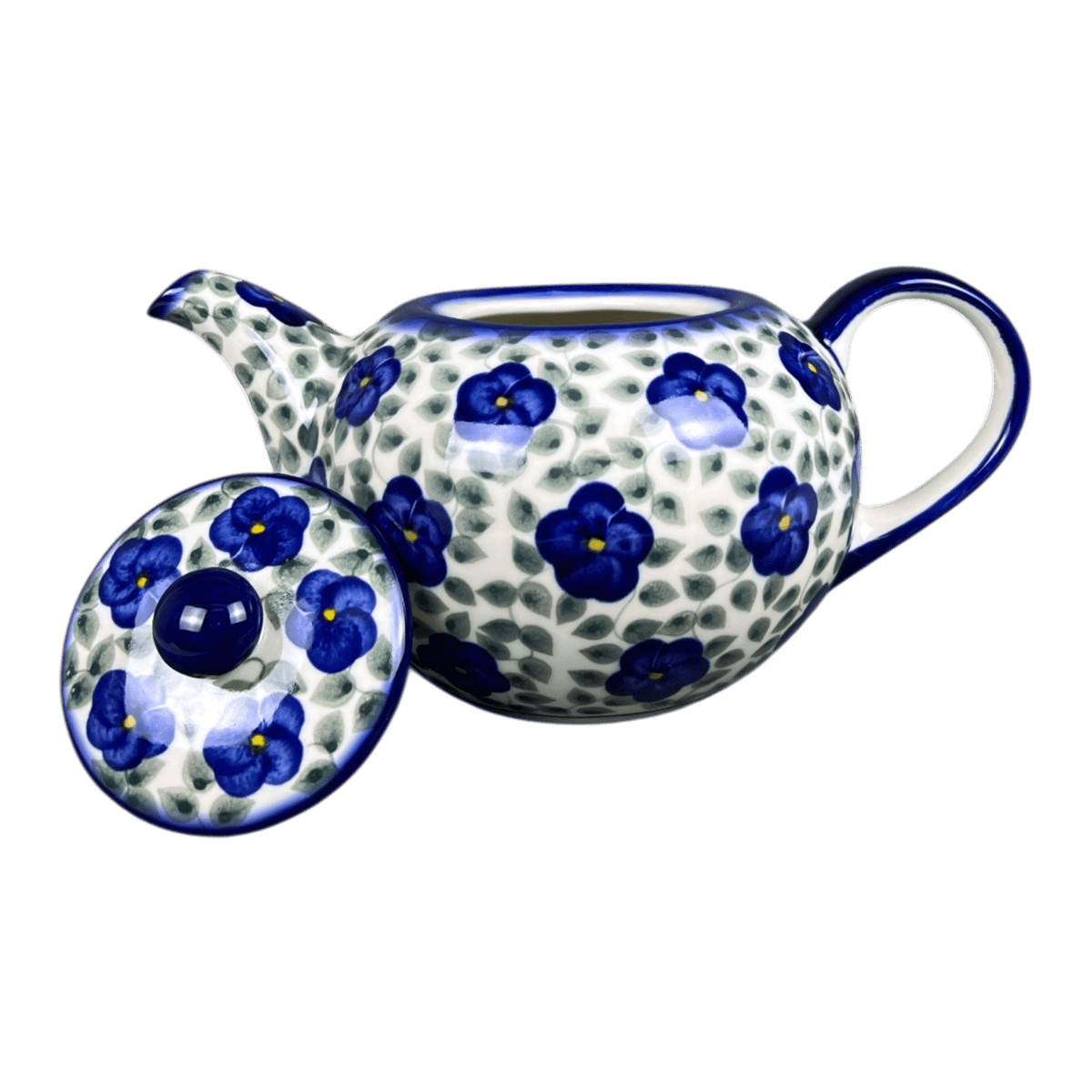 Teapot, 1.2 Liter, WR (WR8C) in "Pansy Storm" by W.R. Ceramika | WR8C-EZ3