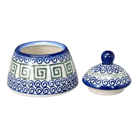 Polish Pottery WR Sugar Bowl Bell (Greek Columns) | WR9A-NP20 Additional Image at PolishPotteryOutlet.com