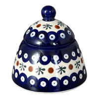 A picture of a Polish Pottery Sugar Bowl Bell (Mosquito) | WR9A-SM3 as shown at PolishPotteryOutlet.com/products/sugar-bowl-bell-mosquito-wr9a-sm3