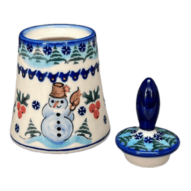 Polish Pottery WR 5.5" Opus Sugar Bowl (Frosty & Friend) | WR9D-WR11 Additional Image at PolishPotteryOutlet.com