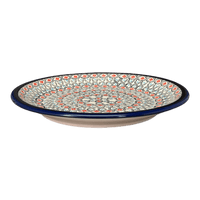 A picture of a Polish Pottery Zaklady 9.5" Plate (Beaded Turquoise) | Y1001-DU203 as shown at PolishPotteryOutlet.com/products/zaklady-9-5-plate-beaded-turquoise-y1001-du203