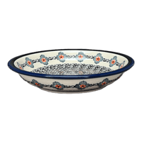 A picture of a Polish Pottery Zaklady Pasta Bowl (Mesa Verde Midnight) | Y1002A-A1159A as shown at PolishPotteryOutlet.com/products/9-pasta-bowl-mesa-verde-midnight-y1002a-a1159a
