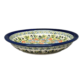 Polish Pottery Zaklady Pasta Bowl (Floral Swallows) | Y1002A-DU182 Additional Image at PolishPotteryOutlet.com