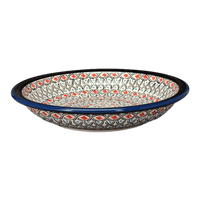 A picture of a Polish Pottery Zaklady Pasta Bowl (Beaded Turquoise) | Y1002A-DU203 as shown at PolishPotteryOutlet.com/products/zaklady-soup-plate-beaded-turquoise-y1002a-du203