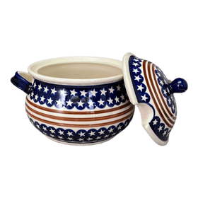 Polish Pottery 3 Liter Soup Tureen (Stars & Stripes) | Y1004-D81 Additional Image at PolishPotteryOutlet.com