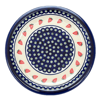 A picture of a Polish Pottery Zaklady Dinner Plate 10.75" (Strawberry Dot) | Y1014-A310A as shown at PolishPotteryOutlet.com/products/round-dinner-plate-10-75-strawberry-dot-y1014-a310a