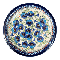 A picture of a Polish Pottery Zaklady Dinner Plate 10.75" (Pansies in Bloom) | Y1014-ART277 as shown at PolishPotteryOutlet.com/products/zaklady-dinner-plate-10-75-pansies-in-bloom-y1014-art277
