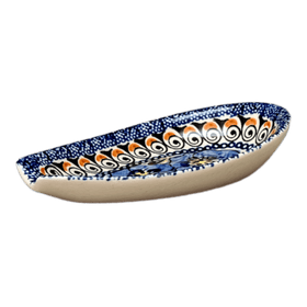 Polish Pottery 5" Spoon Rest (Bloomin' Sky) | Y1015-ART148 Additional Image at PolishPotteryOutlet.com