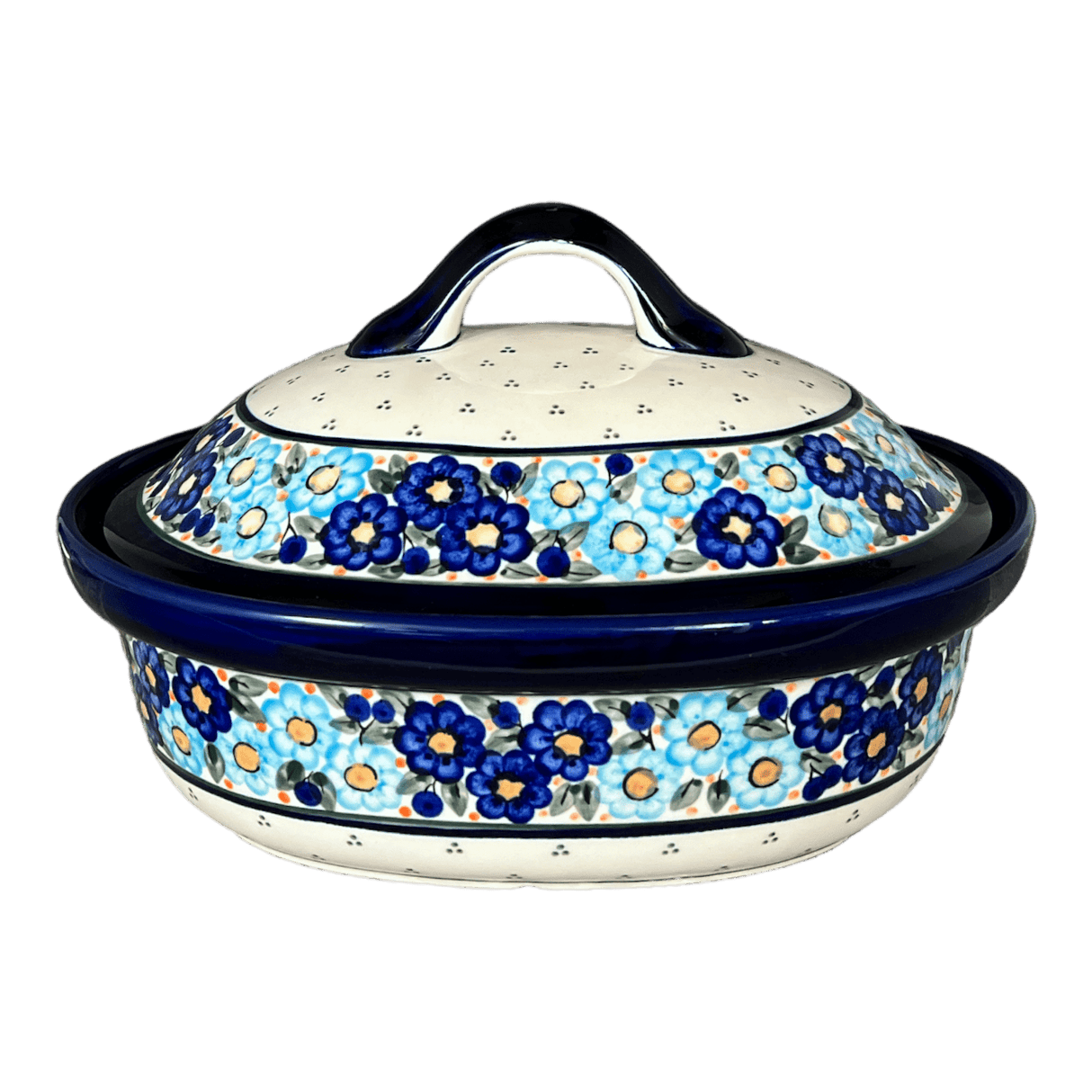 Baker, Covered, 12.5" x 10" Large in "Garden Party Blues" by Zaklady | Y1158-DU50