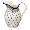 Polish Pottery Zaklady 1.7 Liter Fancy Pitcher (Falling Blue Daisies) | Y1160-A882A at PolishPotteryOutlet.com