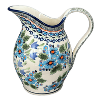 A picture of a Polish Pottery Zaklady 1.7 Liter Fancy Pitcher (Julie's Garden) | Y1160-ART165 as shown at PolishPotteryOutlet.com/products/1-7-liter-fancy-pitcher-julies-garden-y1160-art165
