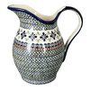 Polish Pottery 1.7 Liter Fancy Pitcher (Emerald Mosaic) | Y1160-DU60 at PolishPotteryOutlet.com