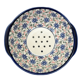 Polish Pottery Zaklady 10" Colander (Swirling Flowers) | Y1183A-A1197A Additional Image at PolishPotteryOutlet.com