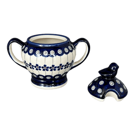 Polish Pottery Zaklady Bird Sugar Bowl (Petite Floral Peacock) | Y1234-A166A Additional Image at PolishPotteryOutlet.com