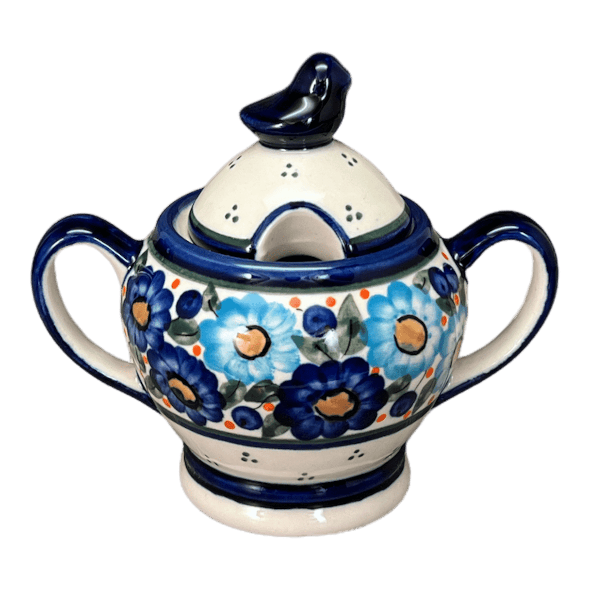 Bowl, Bird, Sugar Bowl, 11 oz in "Garden Party Blues" by Zaklady | Y1234-DU50